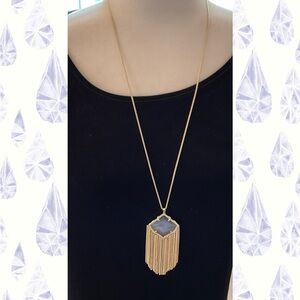 Kendra Scott Kingston Slate Cat’s Eye Necklace - NWT - Rhodium